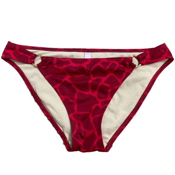 RED VICTORIA’s SECRET GIRAFFE PRINT BIKINI BOTTOMS - Picture 1 of 6